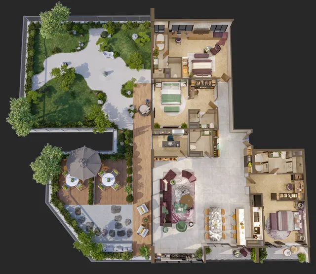 Phối cảnh bóc mái Căn Penthouse