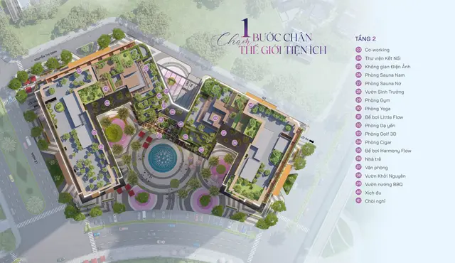 Mặt bằng tiện ích tầng 2