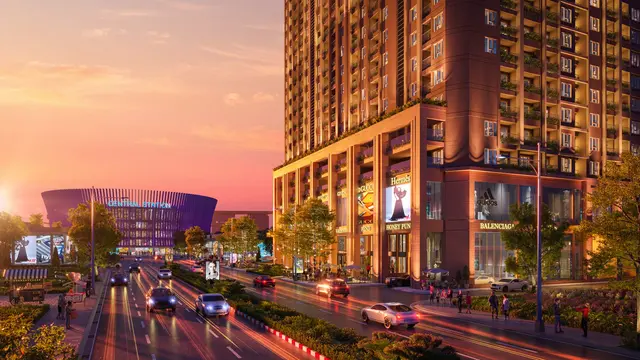 Mặt đường lúc hoàng hôn
